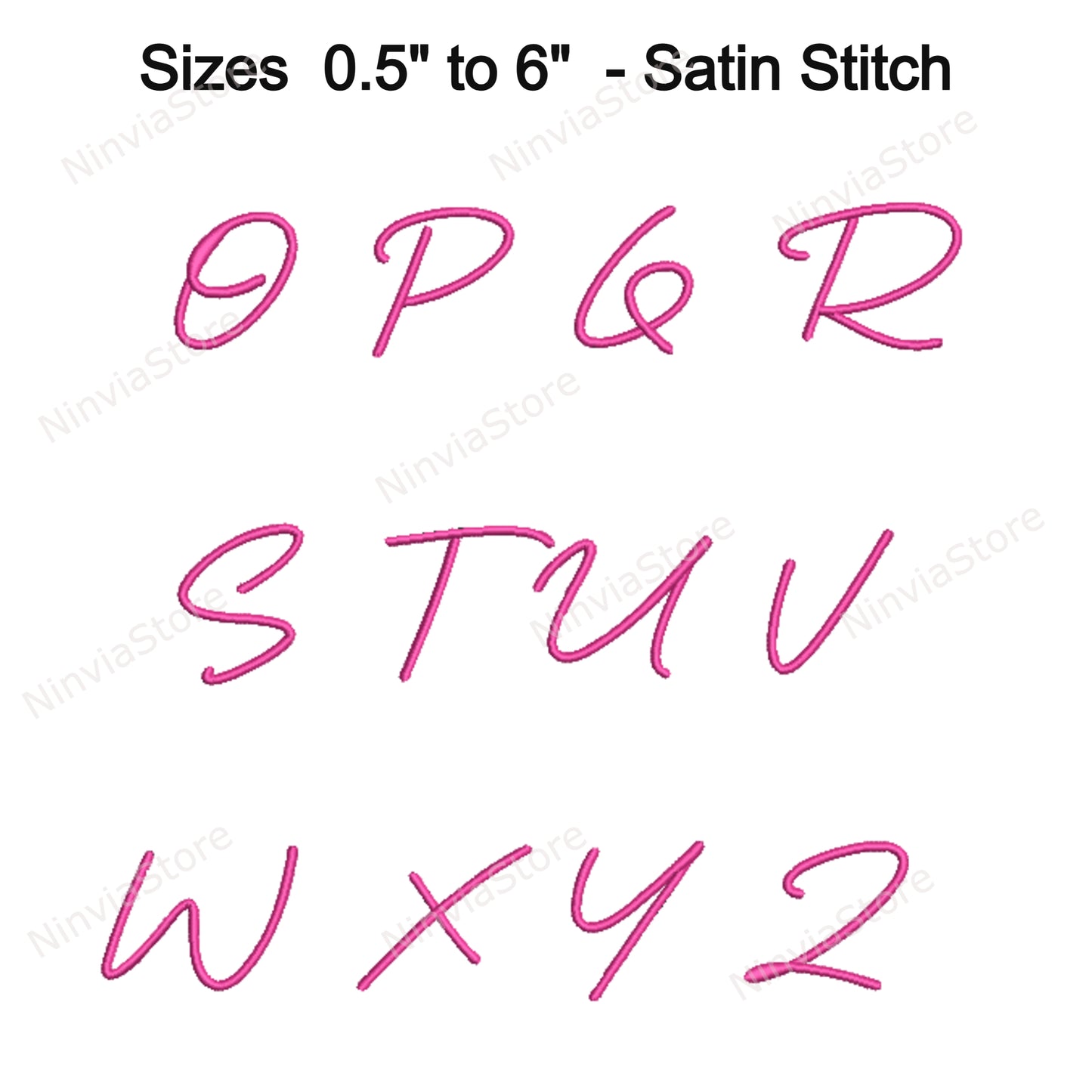 Police de broderie Machine Quany Script, 15 tailles, 8 formats, police BX, police PE, motifs de broderie Monogram Alphabet