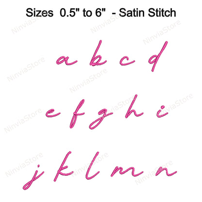 Police de broderie Machine Quany Script, 15 tailles, 8 formats, police BX, police PE, motifs de broderie Monogram Alphabet
