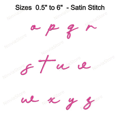 Police de broderie Machine Quany Script, 15 tailles, 8 formats, police BX, police PE, motifs de broderie Monogram Alphabet