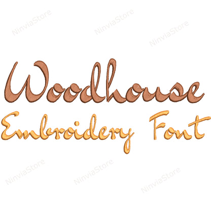 Woodhouse Script Machine Embroidery Font, 14 sizes, 8 formats, BX Font, PE font, Monogram Alphabet Embroidery Designs