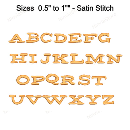 Runde Block-Maschinenstickschrift, 15 Größen, 8 Formate, BX-Schriftart, PE-Schriftart, Monogramm-Alphabet-Stickmotive