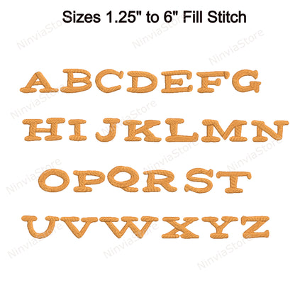 Runde Block-Maschinenstickschrift, 15 Größen, 8 Formate, BX-Schriftart, PE-Schriftart, Monogramm-Alphabet-Stickmotive