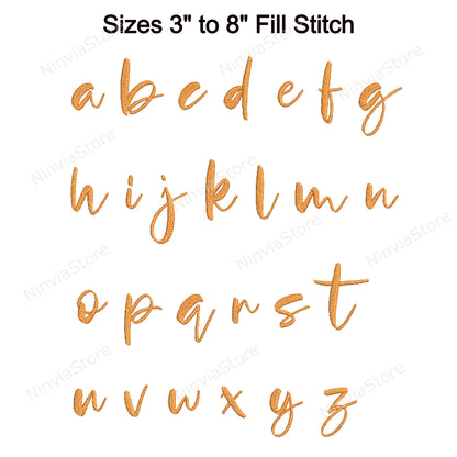 Police de broderie Machine à script Yellowstone, 15 tailles, 8 formats, police BX, police PE, motifs de broderie Monogram Alphabet