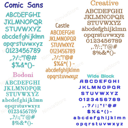 50 PES-Stickschriftarten in den Größen 0,75", 1,25" und 1,75", Maschinenstickschrift PE, Alphabet-Stickdesign, PE-Schriftart für Stickerei, kleine Schriftart