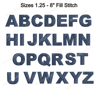 Arial Black Machine Embroidery Font, 15 sizes, 8 formats, BX Font, PE font, Monogram Alphabet Embroidery Designs