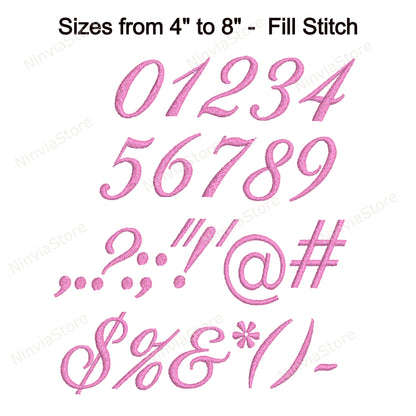 Ballantines Script Machine Embroidery Font, 15 tailles, 8 formats, police BX, police PE, Monogram Alphabet Broderie Designs