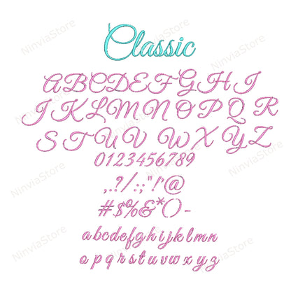 10 EXP-Stickschriftarten-Paket, Alphabet-Stickdesign, Maschinenstickschrift EXP, Cursive EXP-Schriftart für Stickereien, Kalligraphie-Monogramm-Stickschriftart EXP