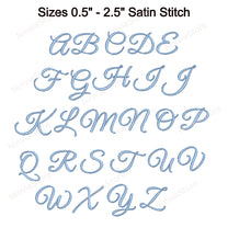 Machine Embroidery Script Classic Script Machine Embroidery Font, Monogram Alphabet Embroidery ...
