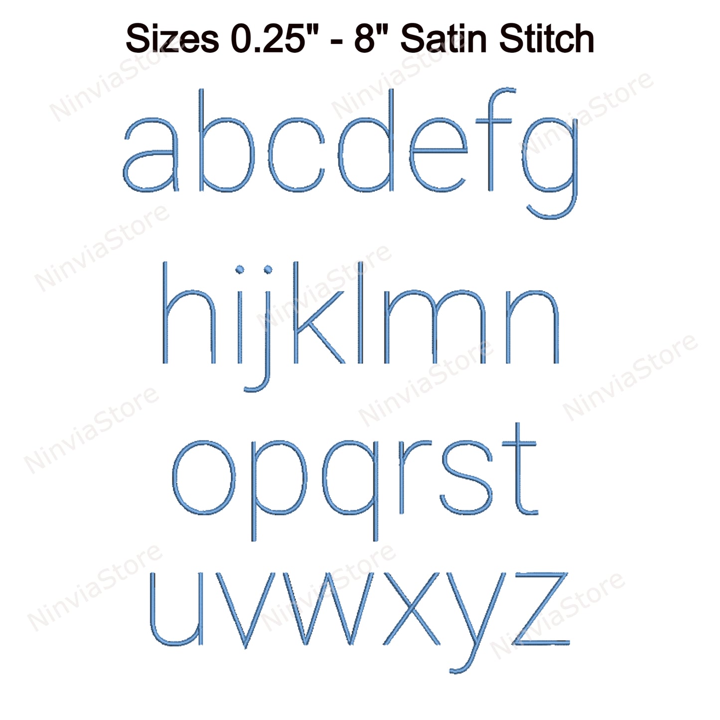 Thin Block Machine Embroidery Font, 15 sizes, 8 formats, BX Font, PE font, Monogram Alphabet Embroidery Designs