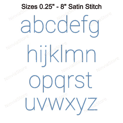 Thin Block Machine Embroidery Font, 15 sizes, 8 formats, BX Font, PE font, Monogram Alphabet Embroidery Designs