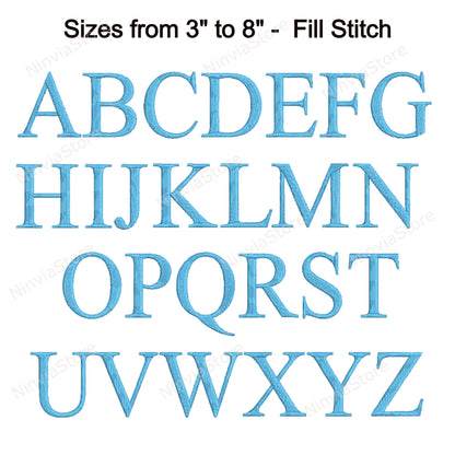 Times Roman Machine Embroidery Font, 15 sizes, 8 formats, BX Font, PE font, Monogram Alphabet Embroidery Designs