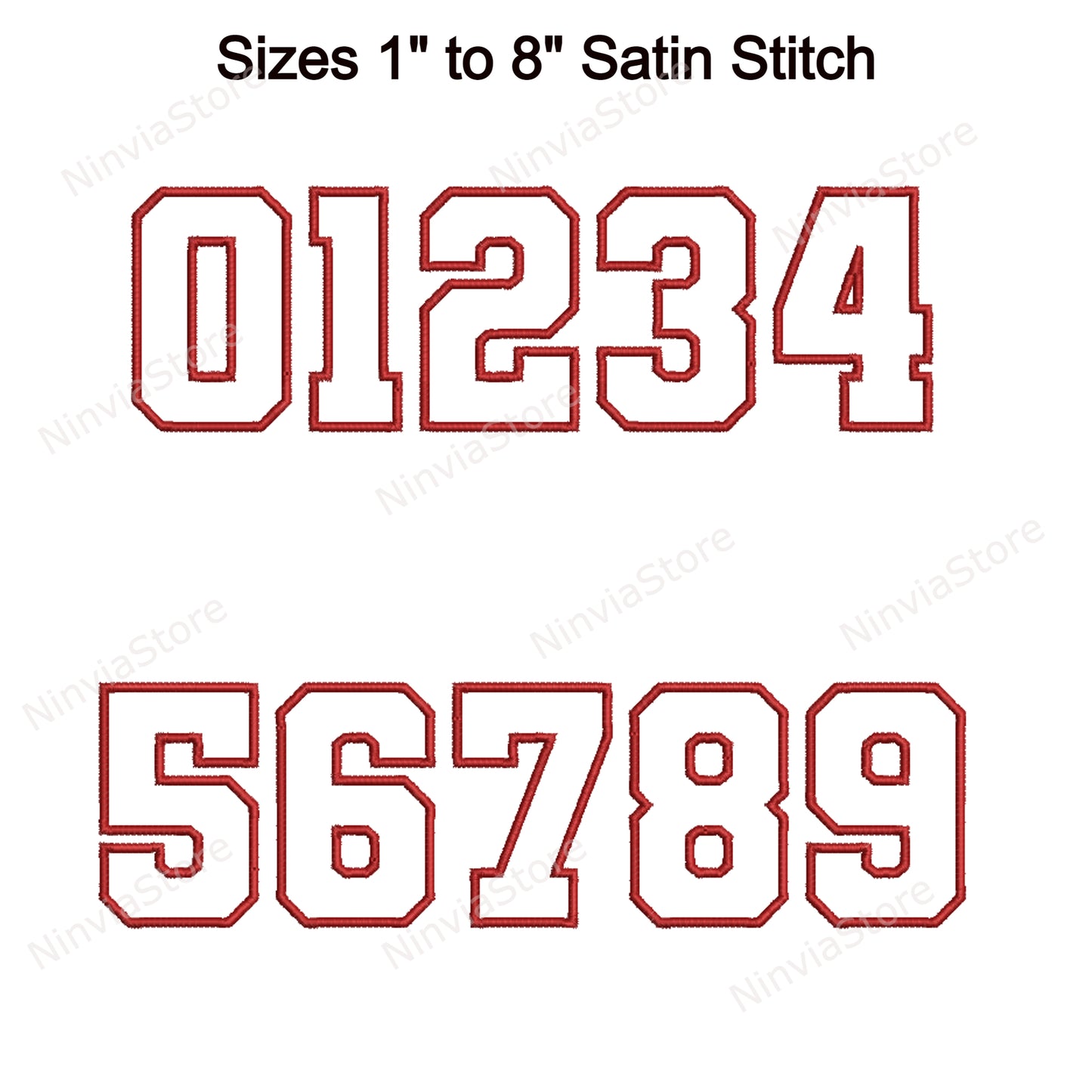 Varsity Outline Machine Embroidery Font, 15 sizes, 8 formats, BX Font, PE font, Monogram Alphabet Embroidery Designs